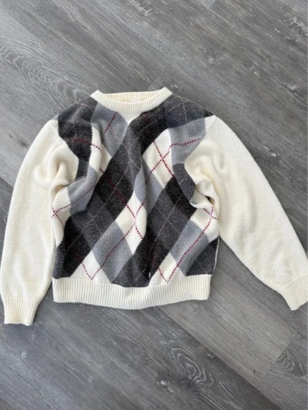 Vintage Alfred Dunner Argyle Knit Crewneck Sweater Size L